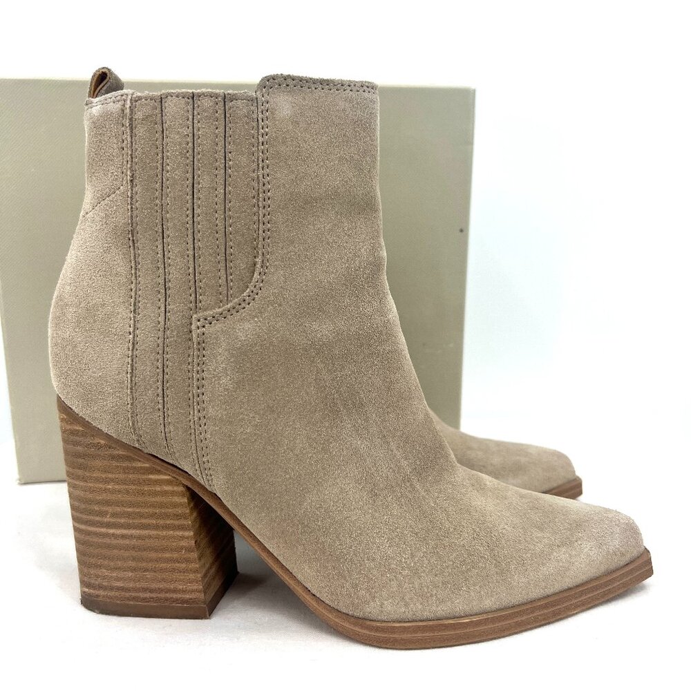 Marc Fisher Oshay Natural Suede Pointed Toe Booties Size 6 M